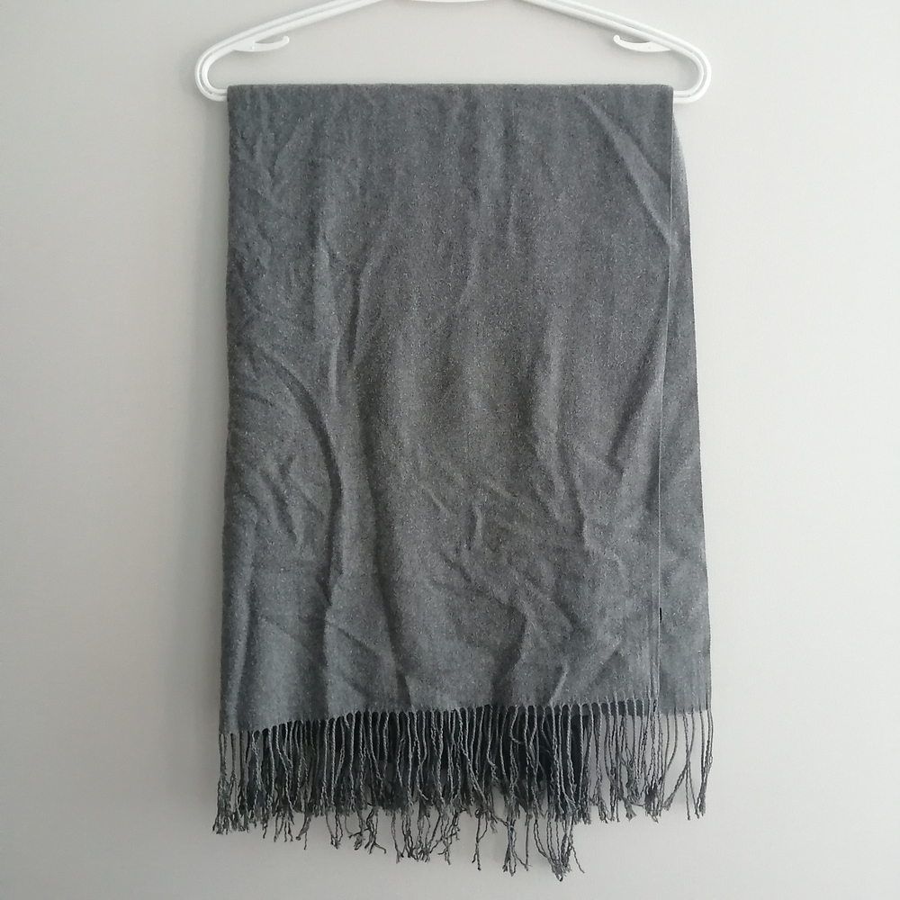 Indigo Love & Lore Gray Fringe Scarf Shawl